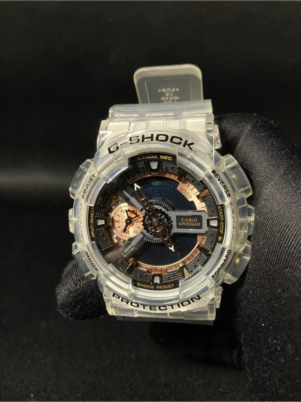 Clear and Rose Gold G Shock Ga110